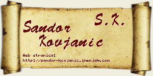 Šandor Kovjanić vizit kartica